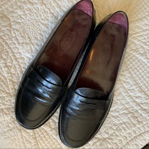 Tods black penny loafers 8.5